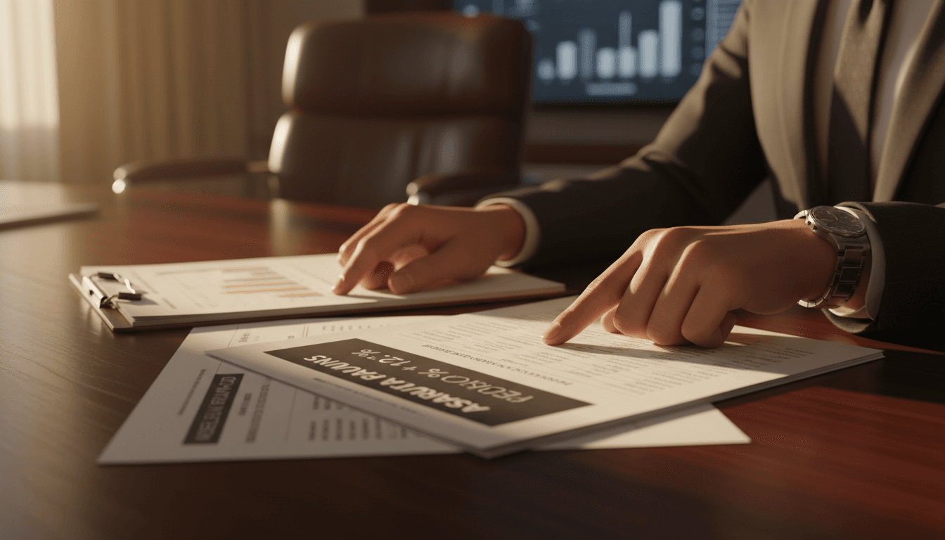 Financial advisor reviewing investment documents