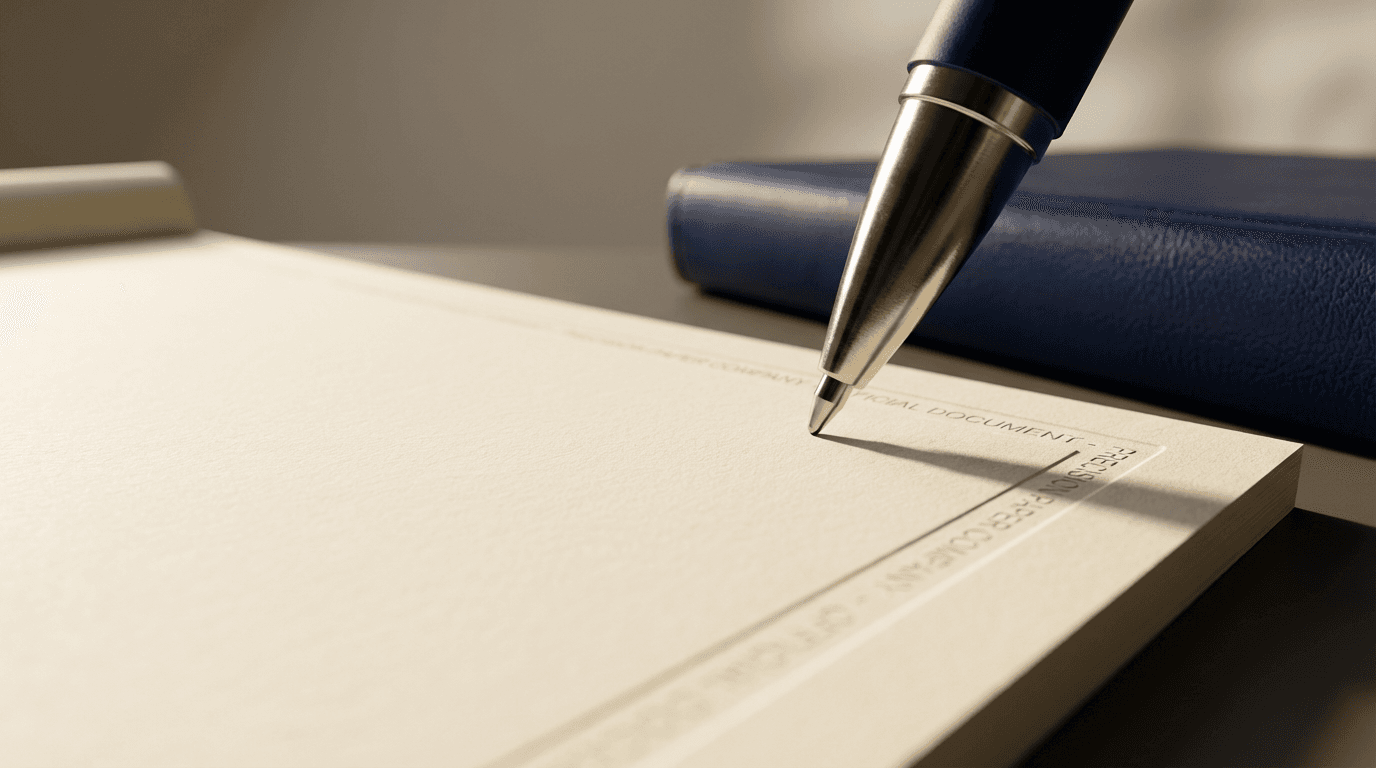 Client signing financial planning document